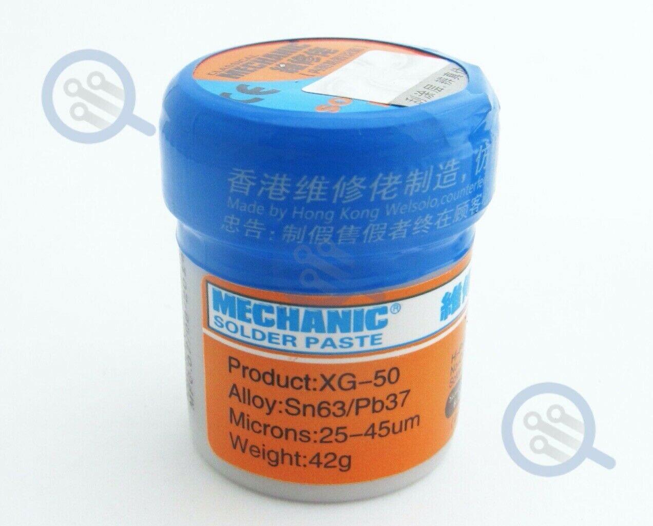 This is the solder paste that we use for all of our reballing. It melts at 183°C. It comes in a 42g plastic container. One container should last you a long time.