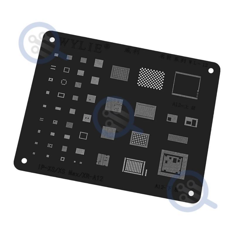 This is a bga stencil for the XS, XS max, and XR. Please note that these stencils do not have every chip for all three versions of the phones on them. They just have the most commonly used chips, so please look at the stencil picture before purchasing.