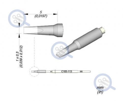 jbc C105-113 (1mm x 0.3mm) conical tip