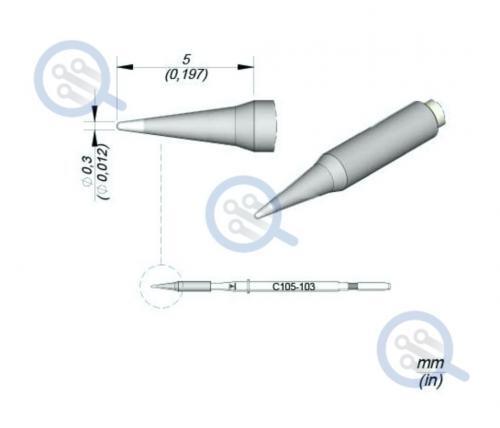 jbc c105-103 0.3mm straight tip